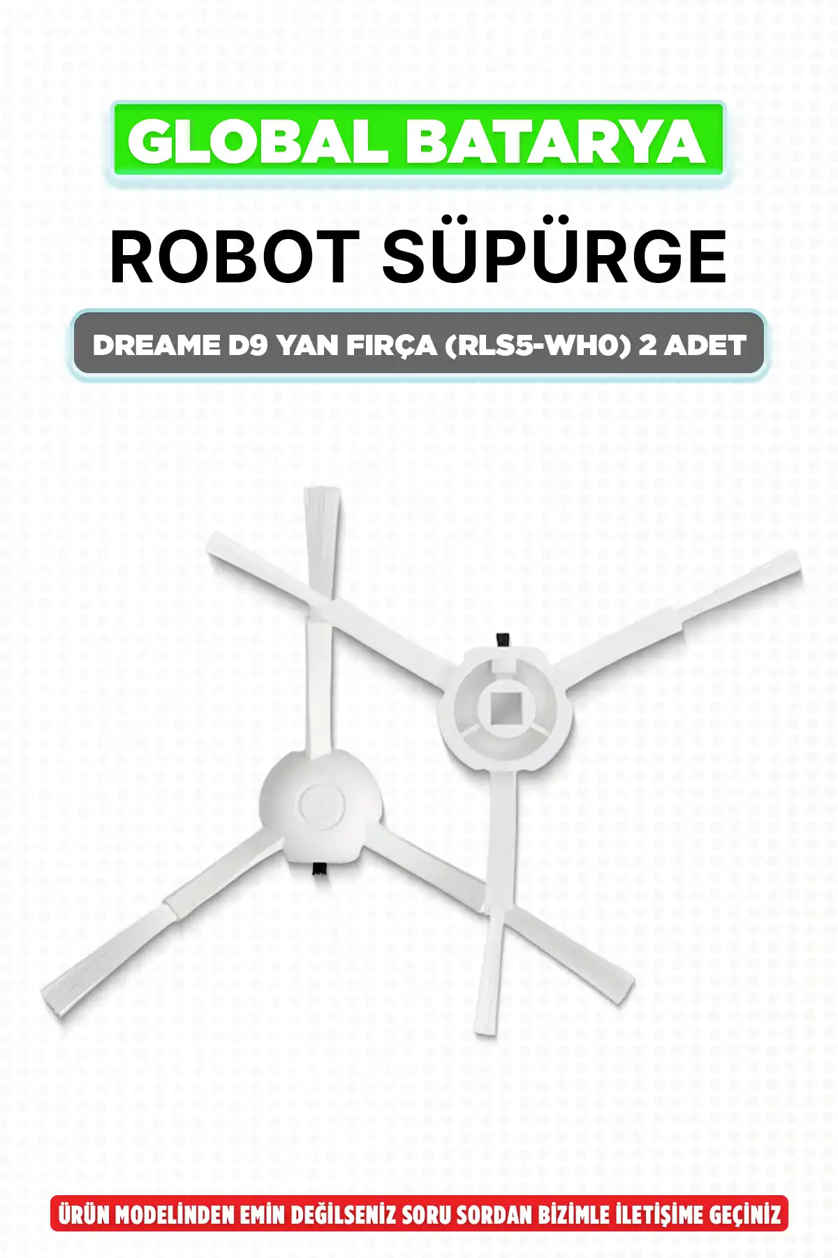 Dreame D9 Robot Süpürge Yan Fırçası (RLS5-WH0 Tam Uyumlu) 2 Adet