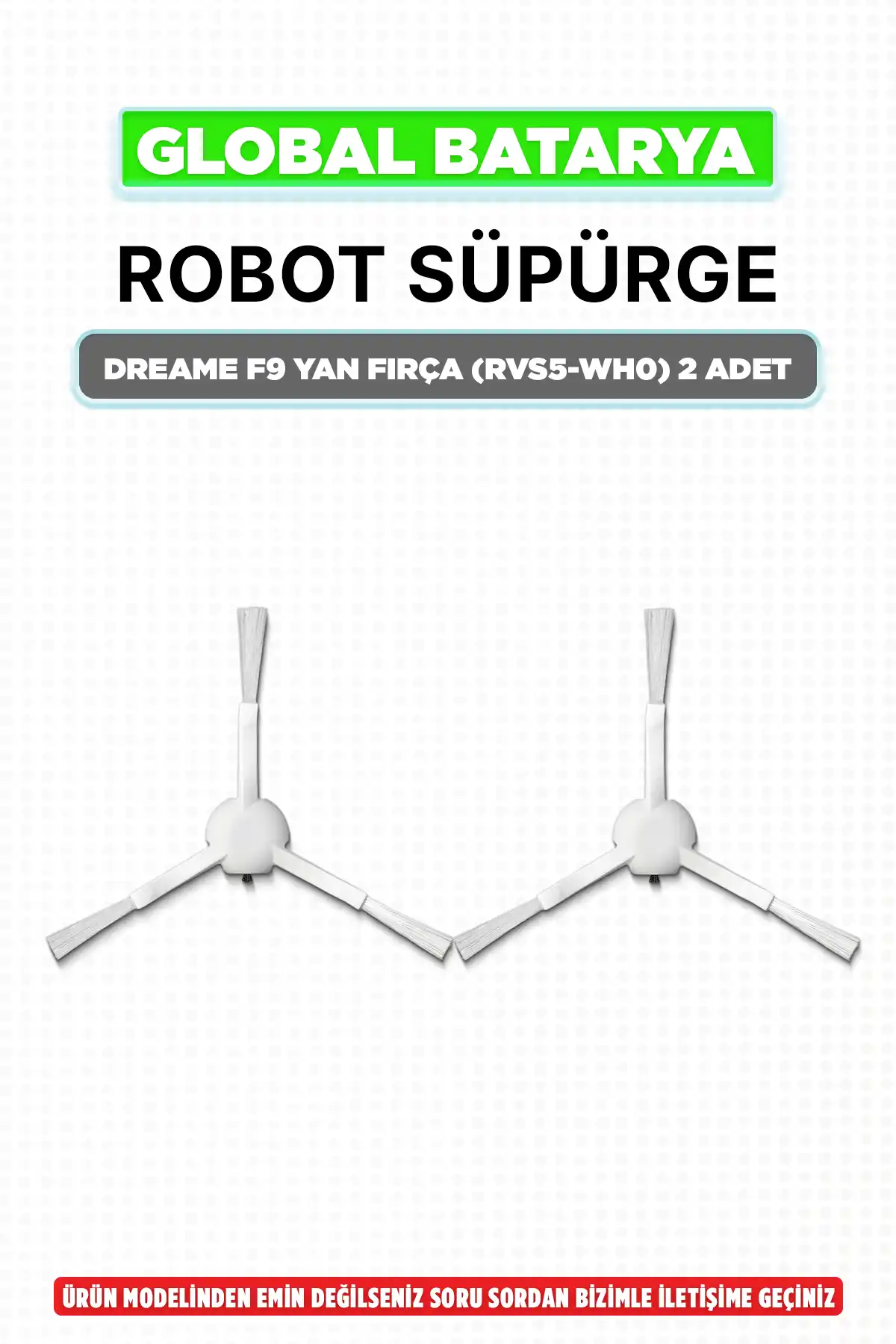 Dreame F9 (RVS5-WH0) Uyumlu Yan Fırça - 2'li Set | Robot Süpürge Yedek Parça