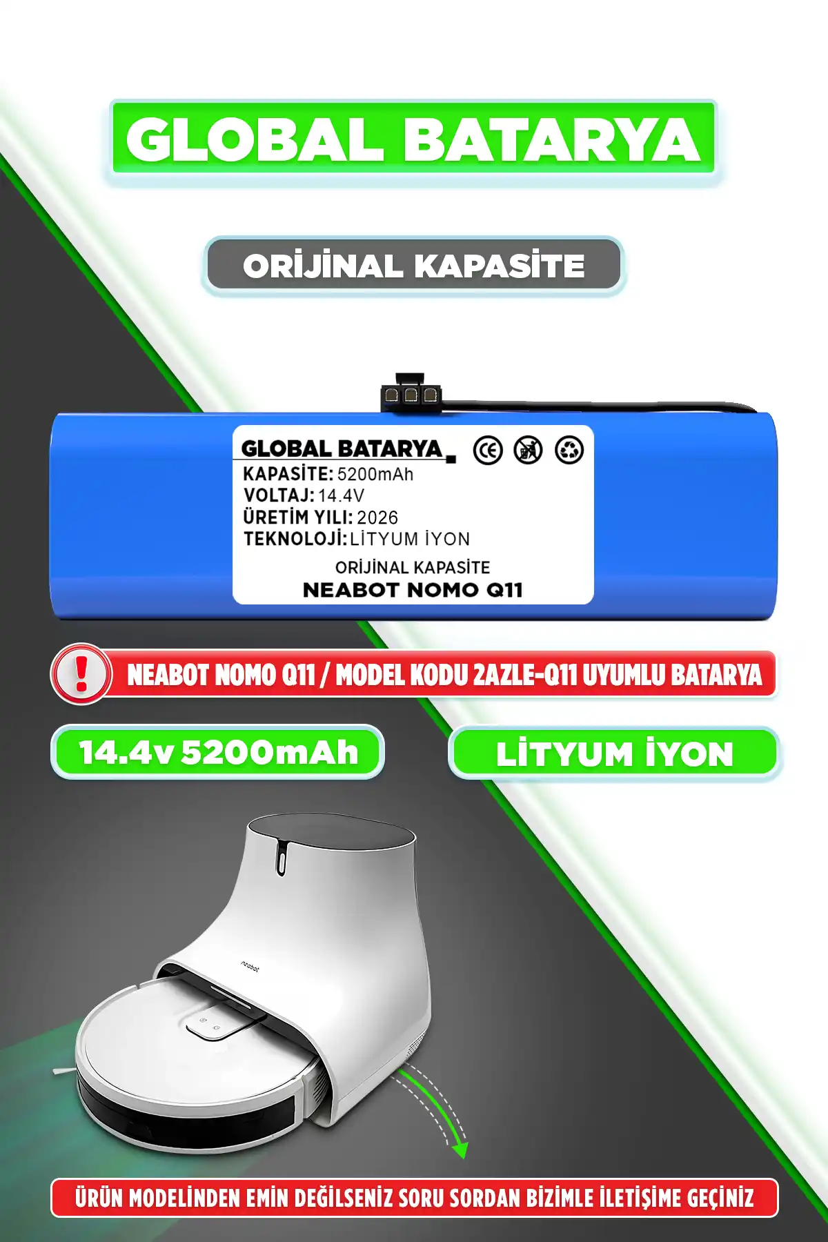 Neabot Nomo Q11 Batarya 5200mAh