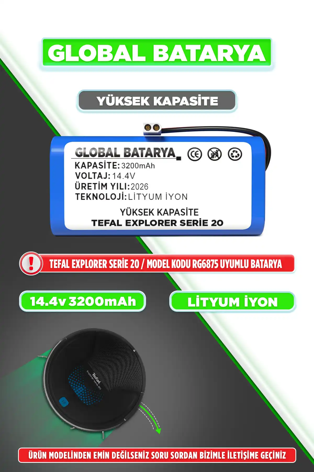 Tefal X Plorer Serie 20 Batarya 3200mAh