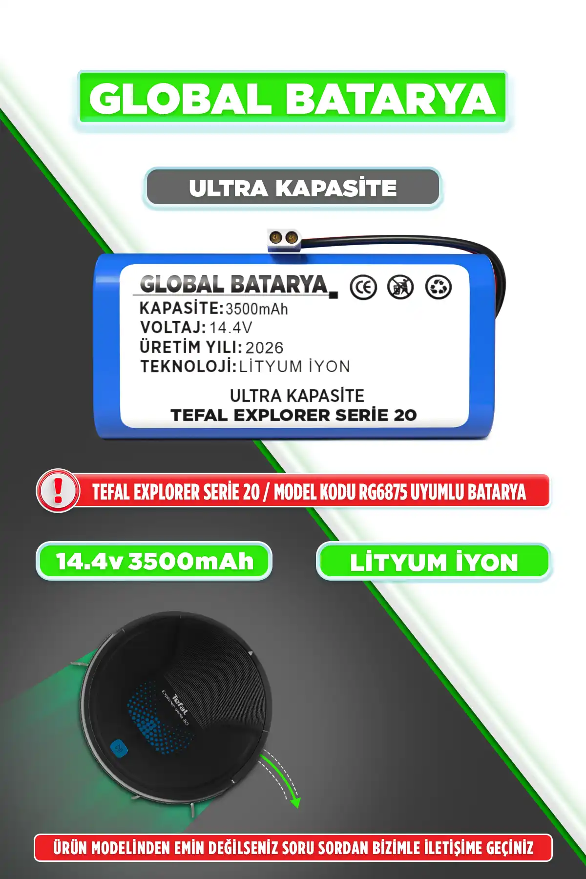 Tefal X Plorer Serie 20 Batarya 3500mAh