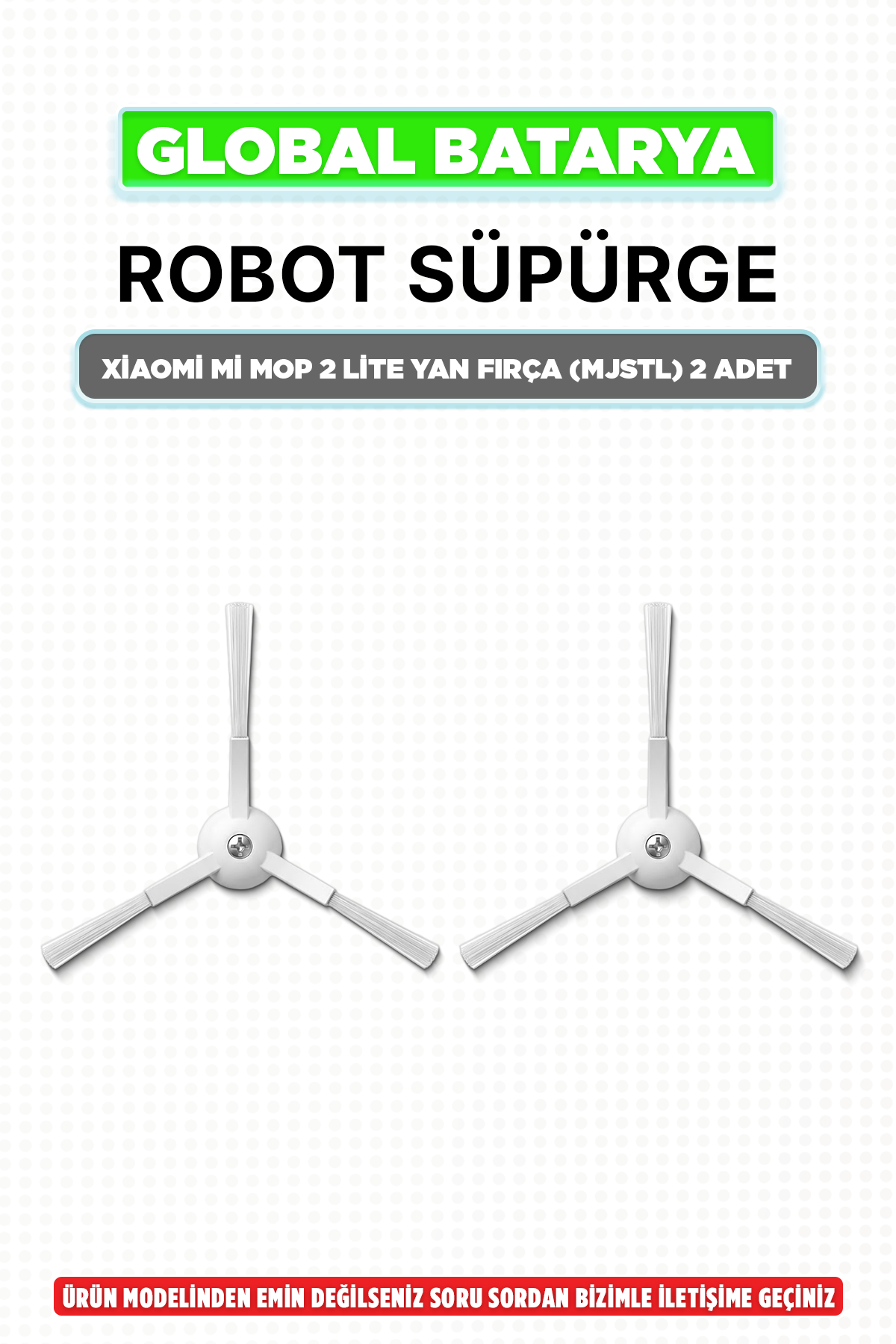 Xiaomi Mi Robot Vacuum Mop 2 Lite (MJSTL) Uyumlu Yan Fırça 2'li Set