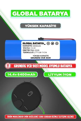 Grundig Vcr 9031 Robot Süpürge Bataryası 6400mAh Li-ion Pil Yüksek Kapasite